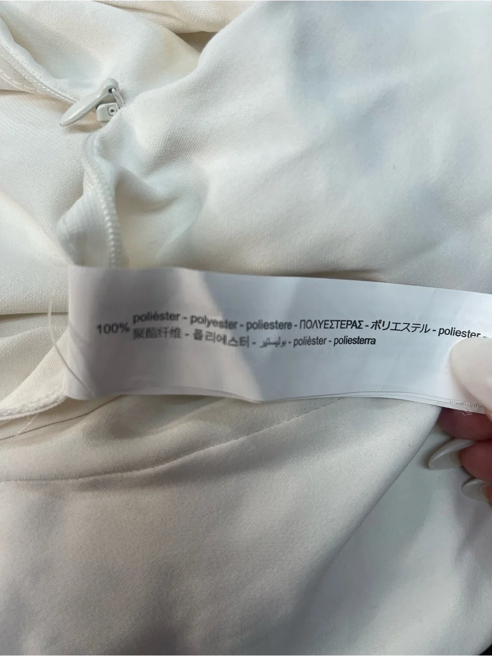 Zara Rhinestone on Shoulder Blouse Oyster White - Picture 12 of 16